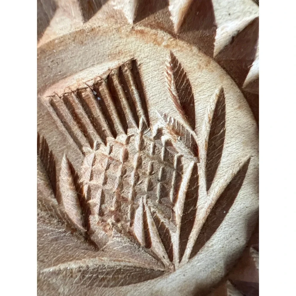 Vintage Wooden Butter Shortbread Molds Set of 2 Scottish Thistle Design